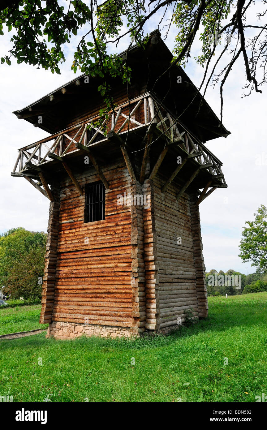 Limes torre di guardia vicino il Kloster Lorch monastero, Lorch, Baden-Wuerttemberg, Germania, Europa Foto Stock