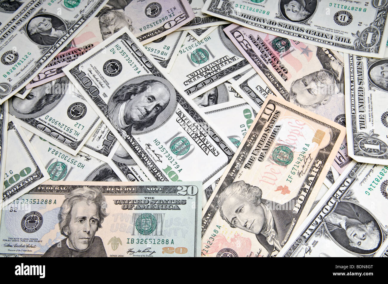 Dollaro americano banconote, abstract business sfondo di denaro Foto Stock