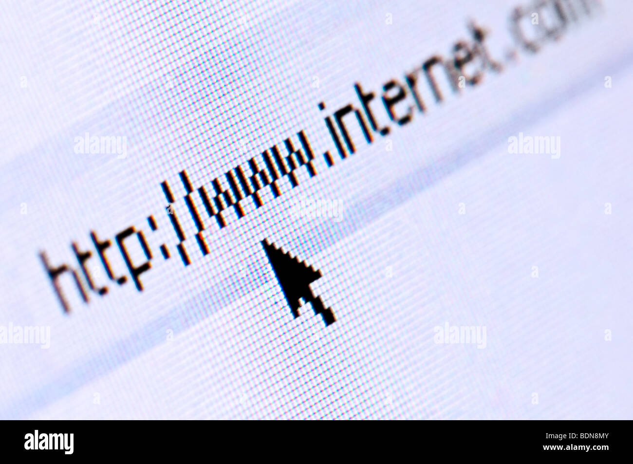 Schermo di computer macro.leggera profondità di campo Foto Stock