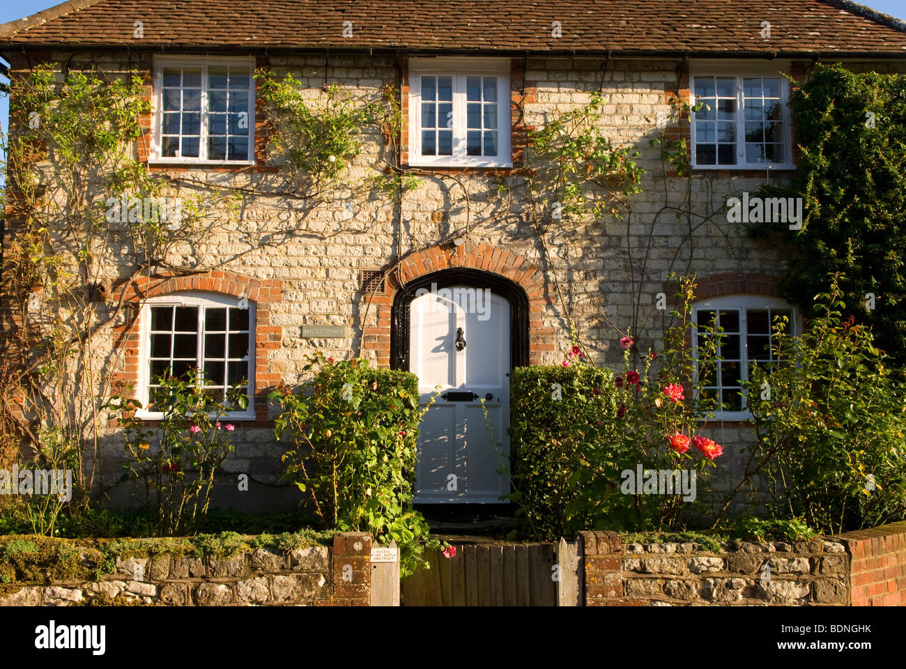 Tradizionale cottage in pietra nel pittoresco villaggio di Selborne, Hampshire REGNO UNITO. Foto Stock