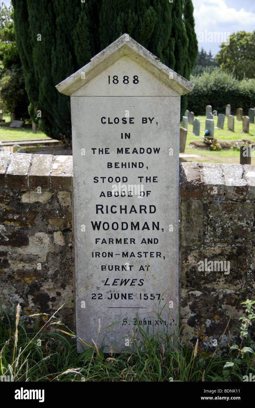 Commemorazione di pietra del Richard Woodman Foto Stock