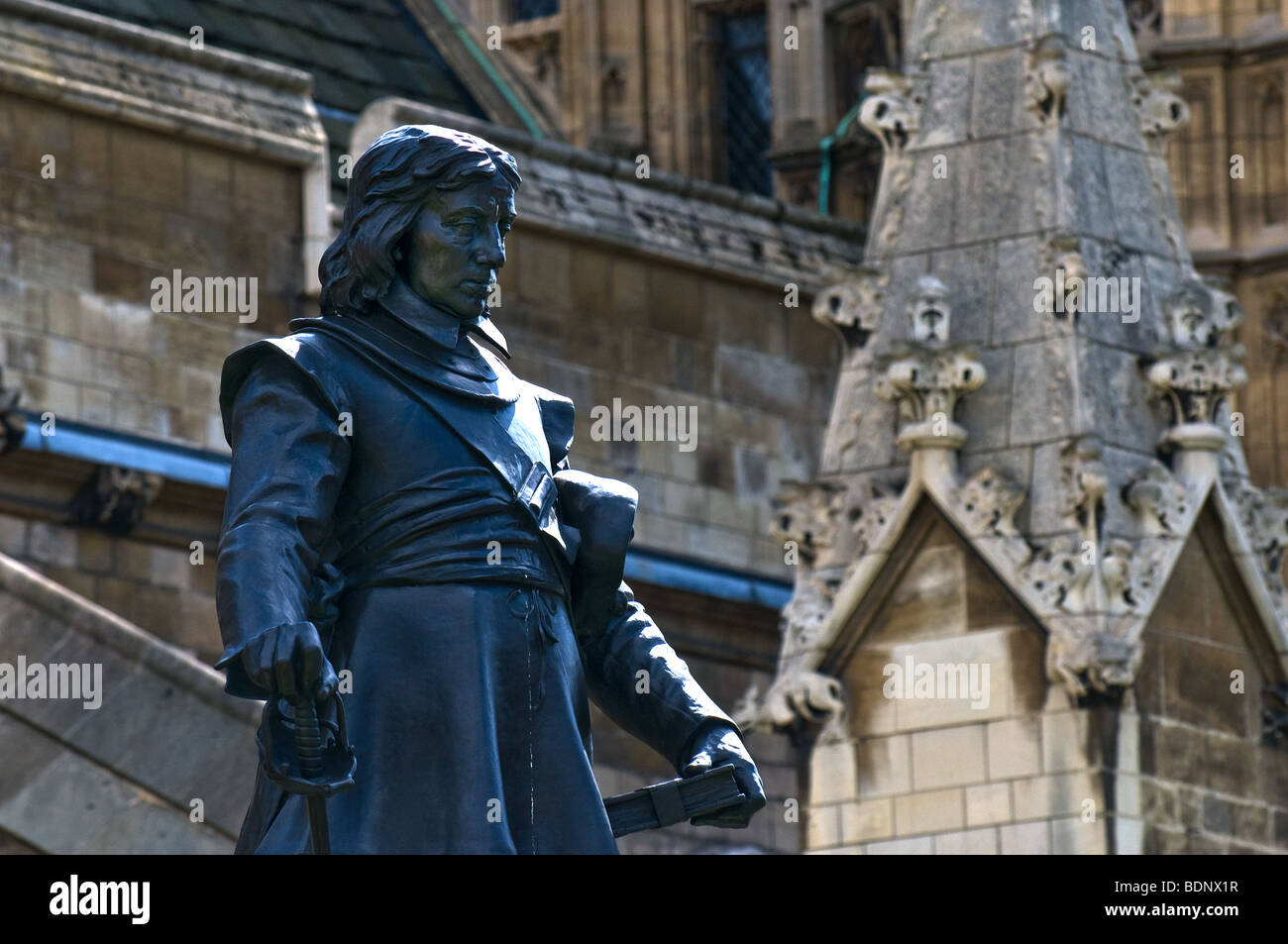 Statua di Oliver Cromwell fuori le case del Parlamento europeo a Londra. Foto di Gordon Scammell Foto Stock