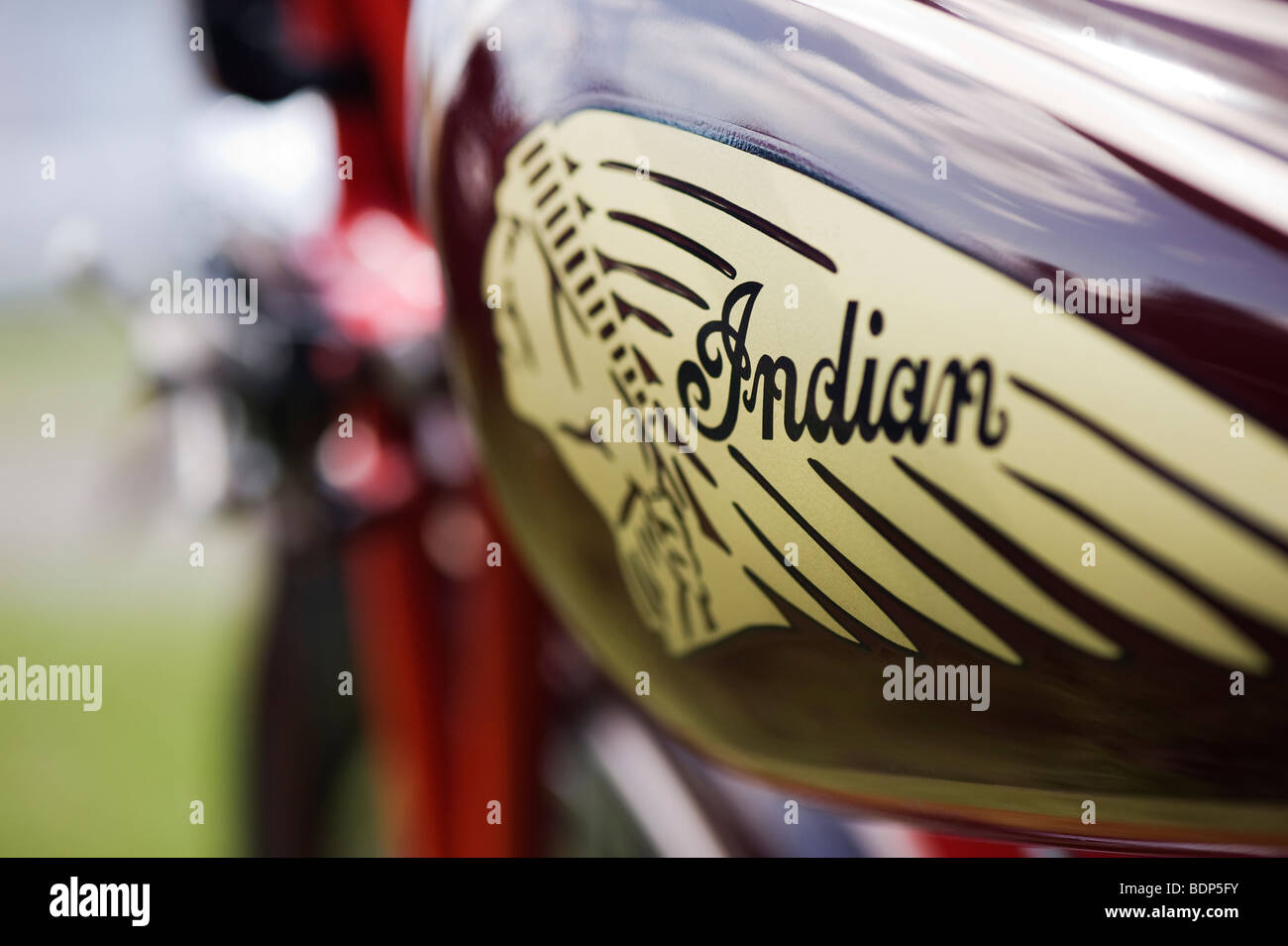 Vintage moto Indian serbatoio. Classic American Motorcycle Foto Stock