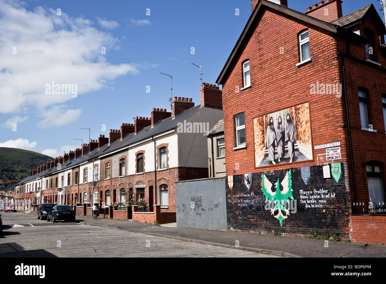 Parete nazionalista murale, Falls Road, Belfast, Regno Unito Foto Stock