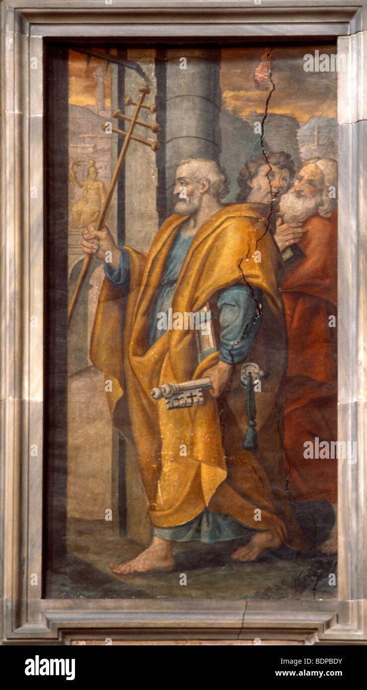 Roma Italia Santa Maria Maggiore dipinto di San Pietro tenendo premuto i tasti Foto Stock