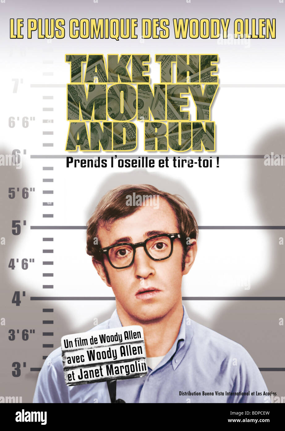 Prendere i soldi e scappa Anno : 1969 Direttore : Woody Allen Woody Allen film poster (Fr) Foto Stock