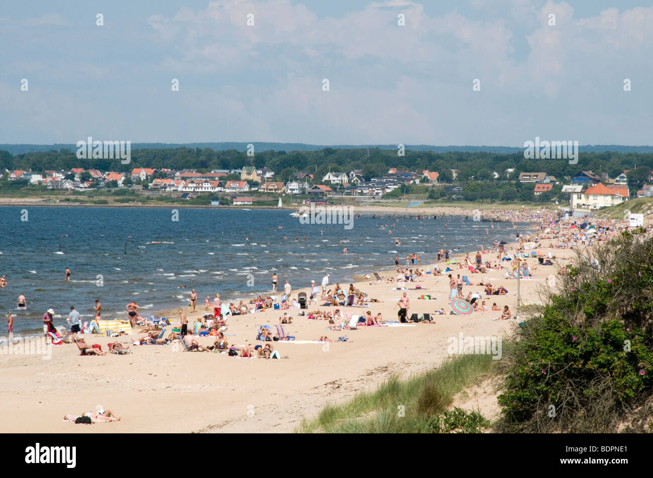 Angelholm in Skåne Svezia meridionale estate svezia svedese spiagge spiaggia di South Western west un clima caldo e sole nord europ Foto Stock