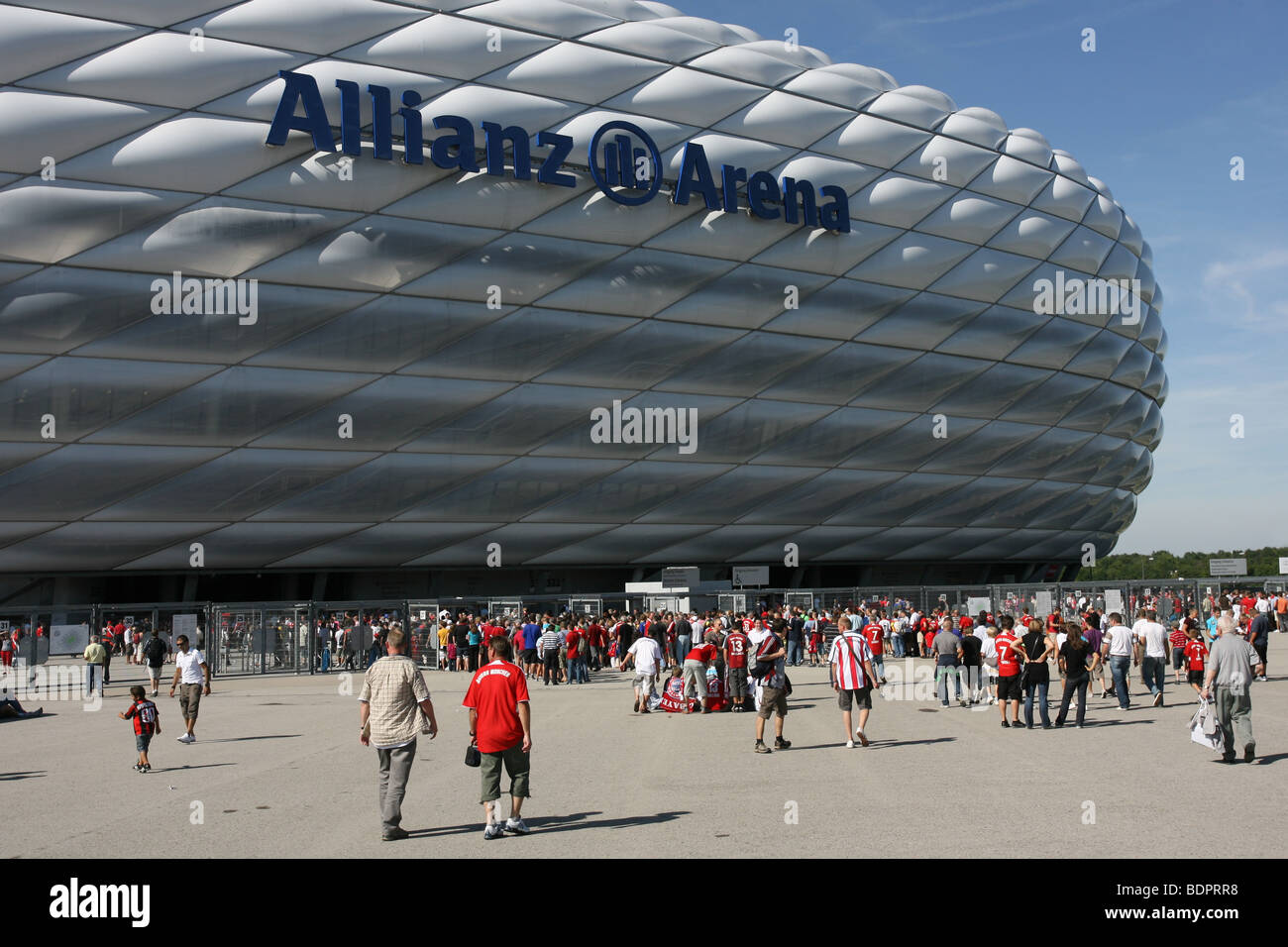 Lo stadio Allianz Arena di Monaco di Baviera, Germania Foto Stock