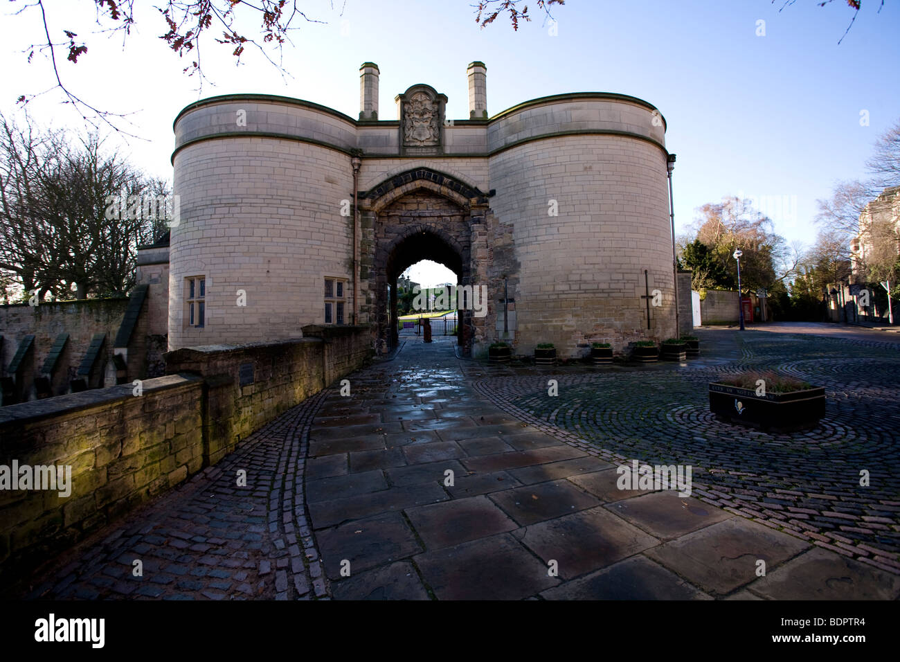 L'ingresso della Gatehouse al castello di Nottingham e alla residenza Ducale, Nottingham, Inghilterra. Foto Stock