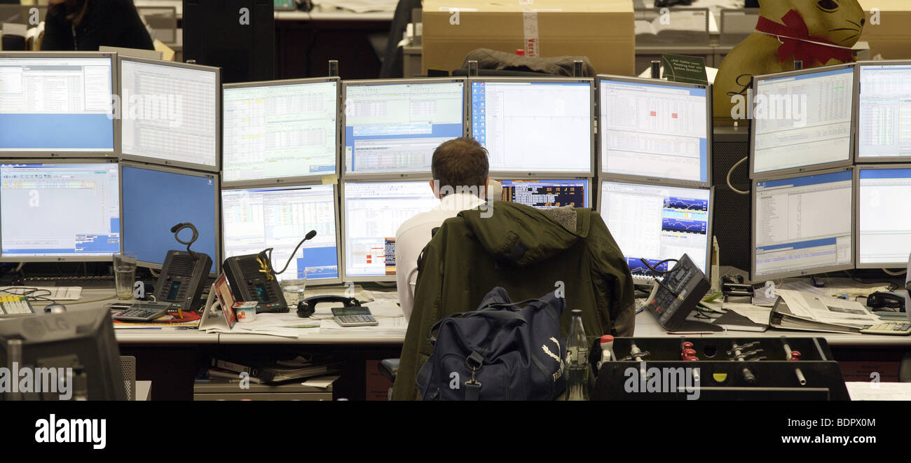 Trading room della Commerzbank AG. Frankfurt am Main Foto Stock