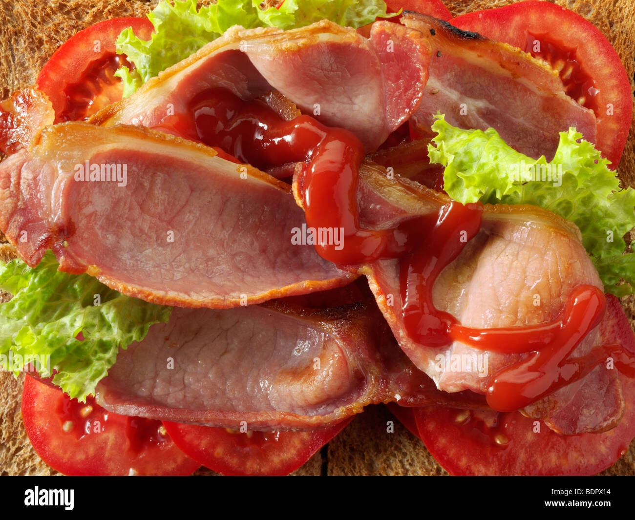 Torna fette di bacon Foto Stock