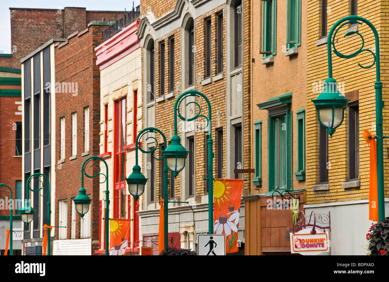 Wellington street area storica città di Sherbrooke Eastern Townships Québec Canada Foto Stock