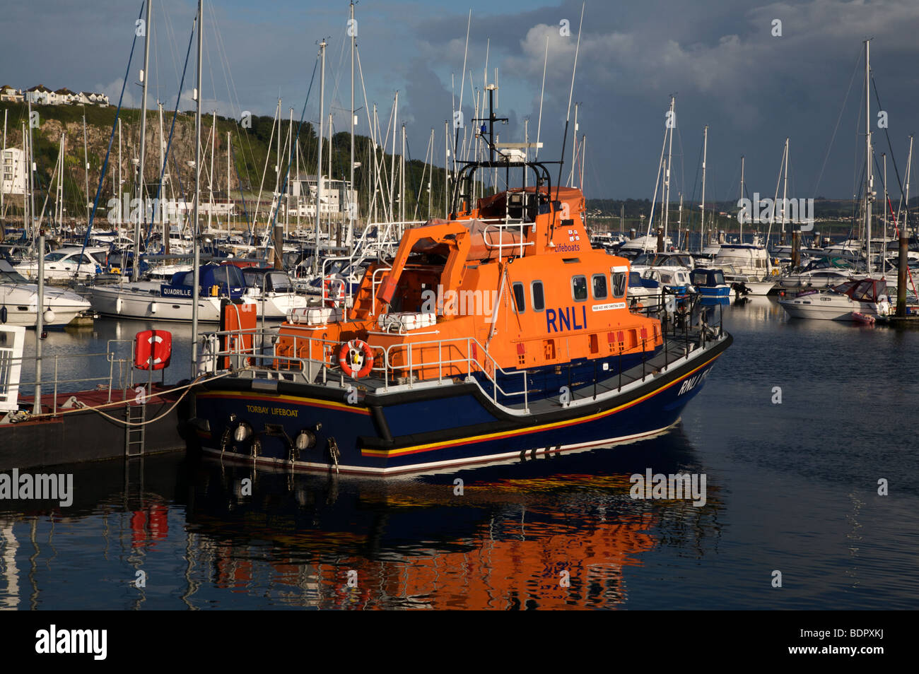 Torbay Life Boat, Brixham Marina, brixham devon, Foto Stock