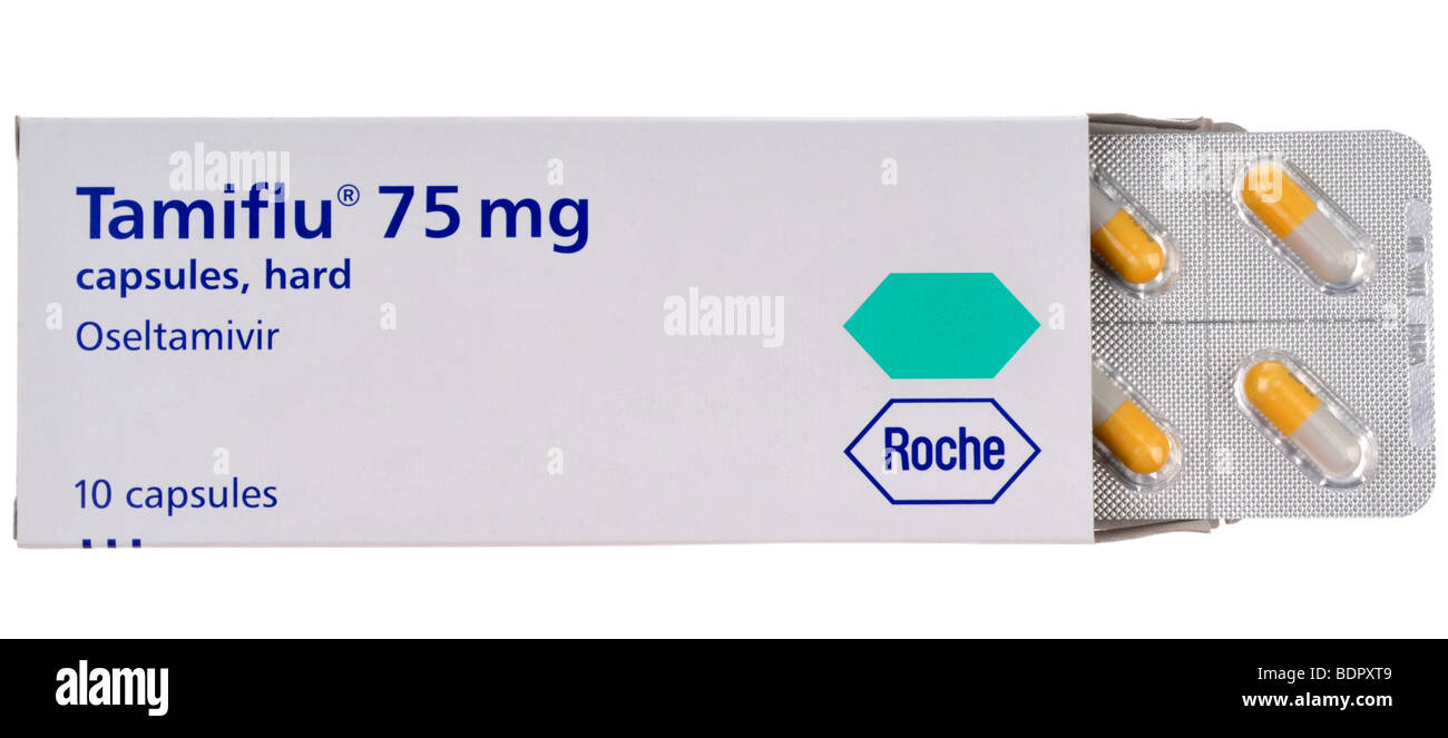 Le capsule di Tamiflu per il trattamento di "influenza suina" Foto Stock