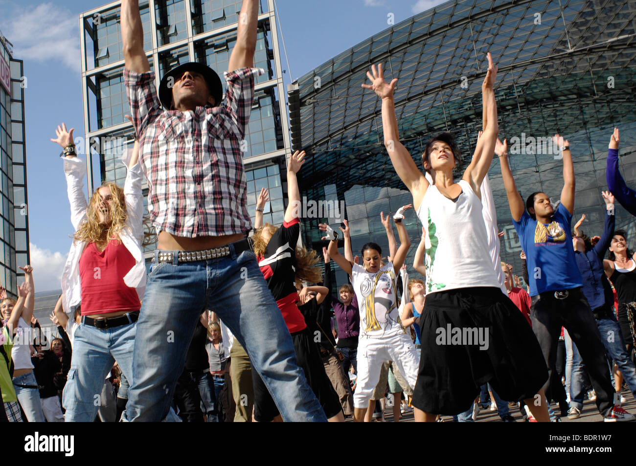 Michael Jackson Tribute Flash Mob a Berlino Foto Stock