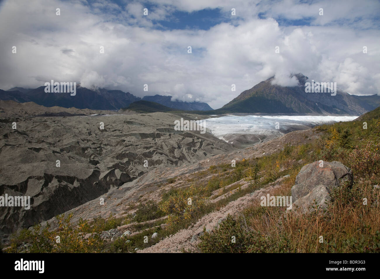 Kennicott, Alaska - Il ghiacciaio di radice in Wrangell-St. Elias National Park. Foto Stock
