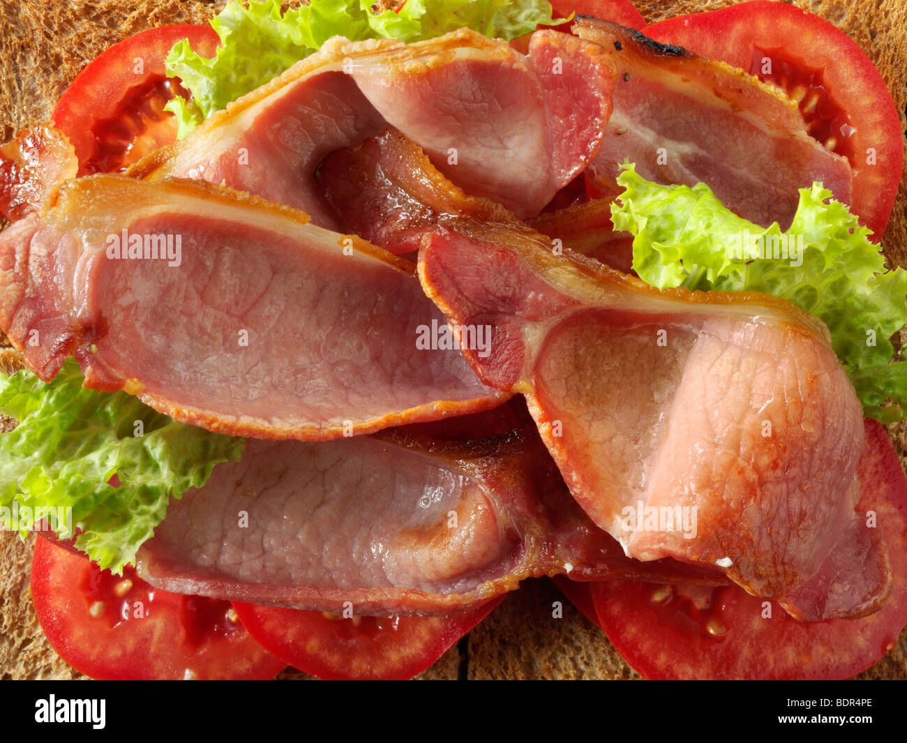 Torna fette di bacon Foto Stock