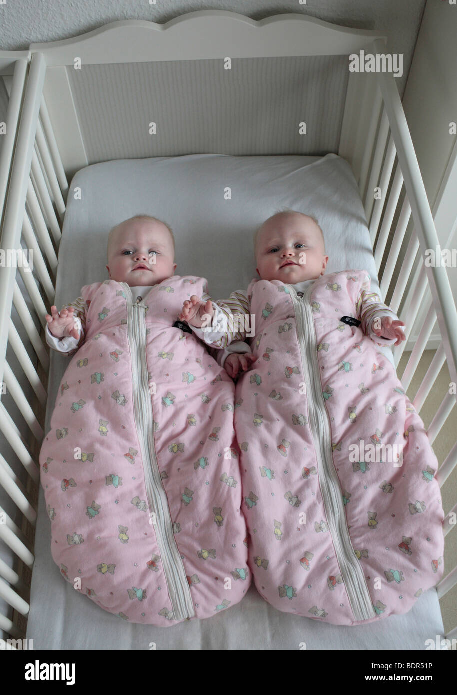 Zwillinge, 6 Monate alt Foto Stock