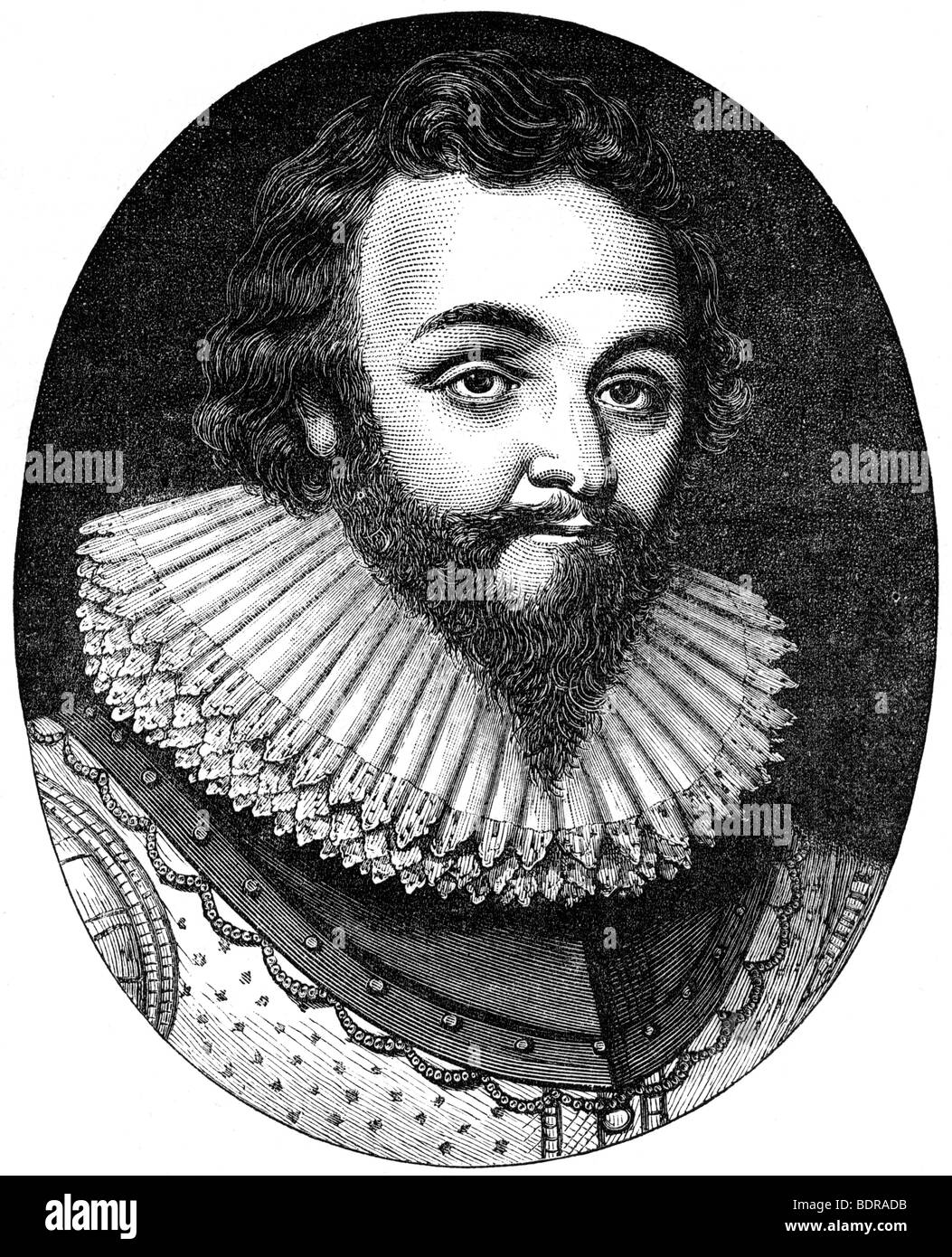 Sir Francis Drake, inglese del secolo XVI navigatore e corsaro, c1880. Artista: sconosciuto Foto Stock