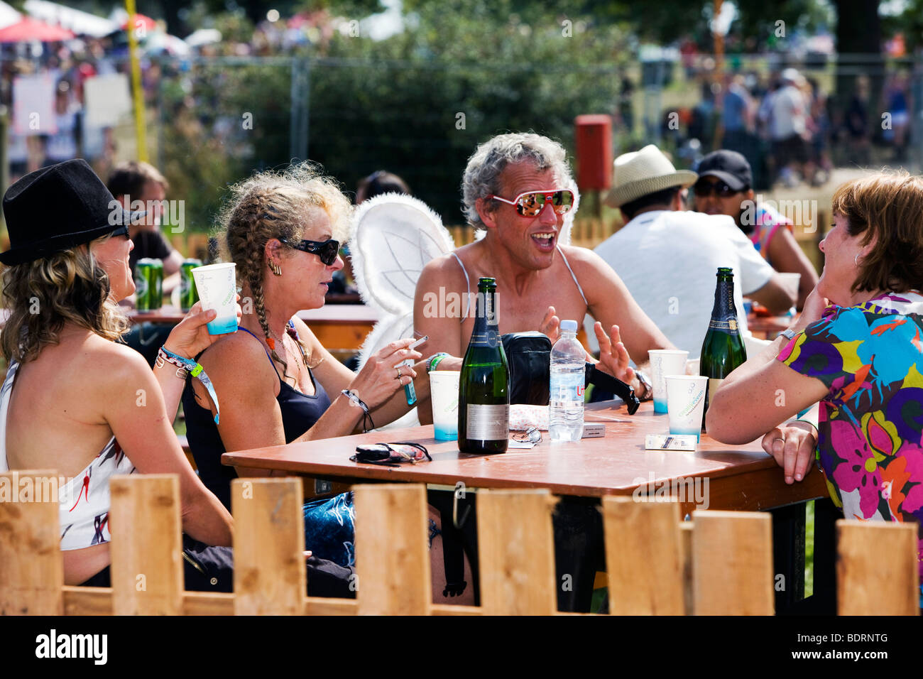 Viste generali e chi ama divertirsi al Big Chill Festival, 6-9 agosto 2009, Eastnor, Herefordshire, Regno Unito Foto Stock