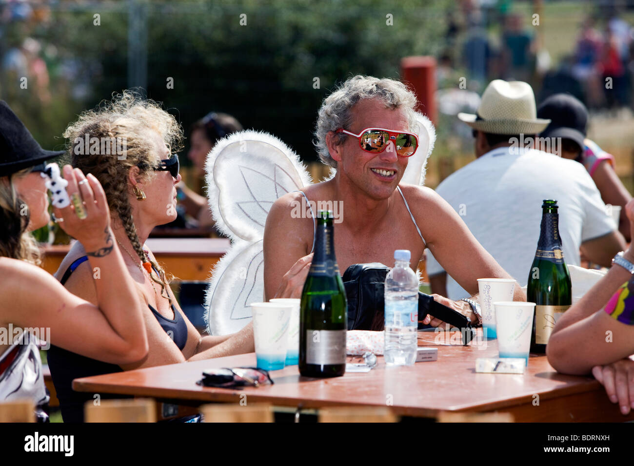 Viste generali e chi ama divertirsi al Big Chill Festival, 6-9 agosto 2009, Eastnor, Herefordshire, Regno Unito Foto Stock