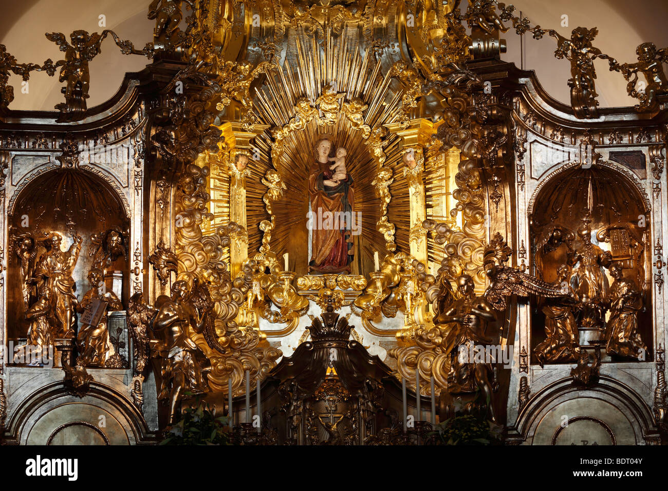 L'immagine miracolosa della Vergine Maria nella cappella di Loreto, la Chiesa del pellegrinaggio, Santuario della Visitazione, Rankweil, Vorarlberg, Aus Foto Stock