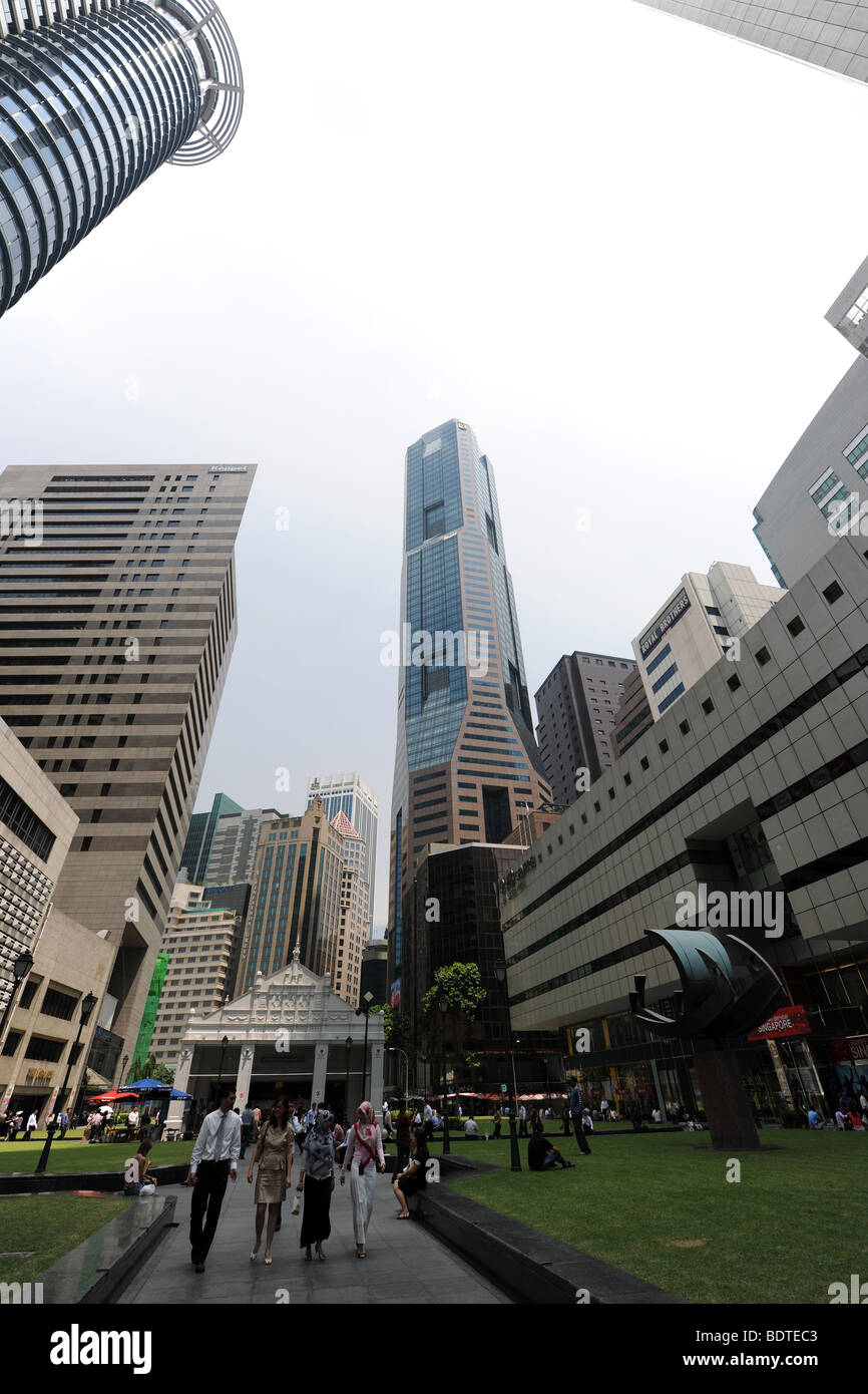 Raffles Place, Singapore Foto Stock