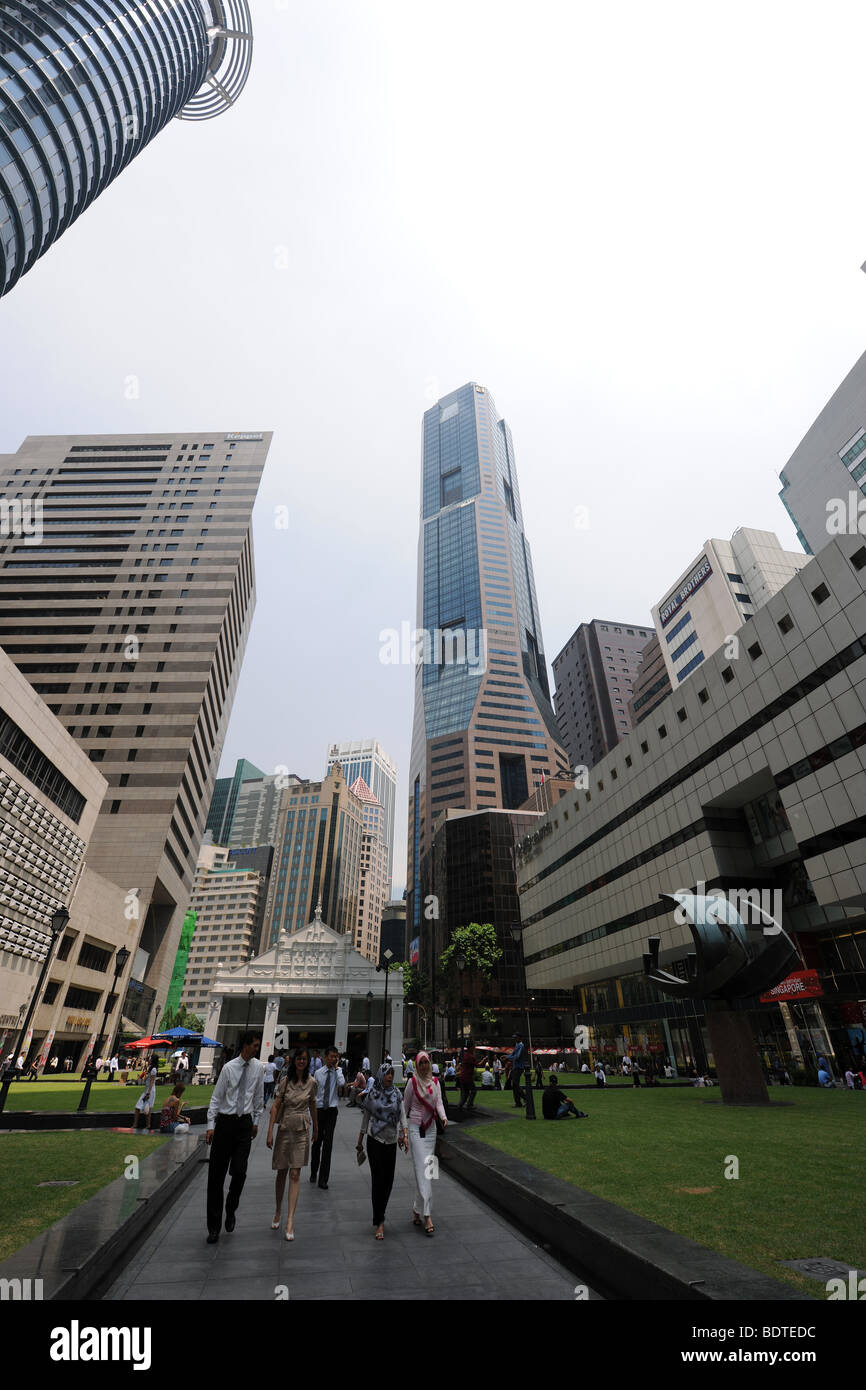 Raffles Place, Singapore Foto Stock