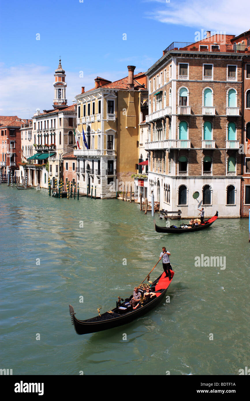 Gondola sul Canal Grande di Venezia Foto Stock