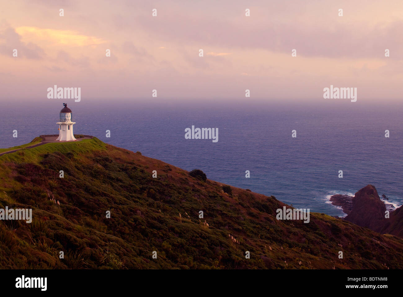 Famoso lighhouse a Cape Reinga nuova zelanda Foto Stock