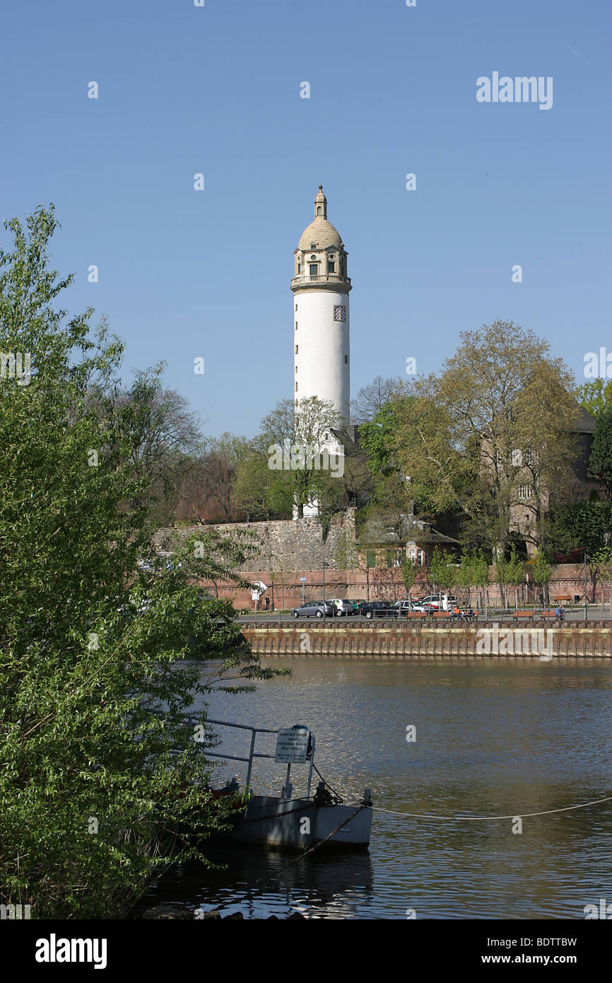 Faro, leuchtturm, hoechst frankfurt am main, Assia, deutschland, Hesse, Germania Foto Stock