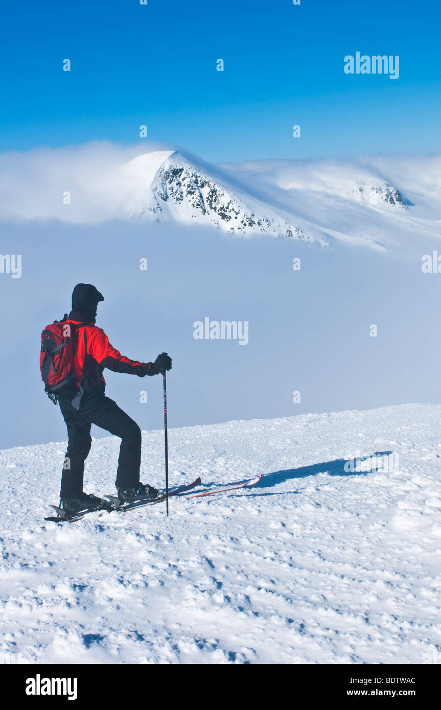 Skitourengeher, storulvan, jaemtlands fjaell, jaemtland, SCHWEDEN, sci alpinismo, Svezia Foto Stock