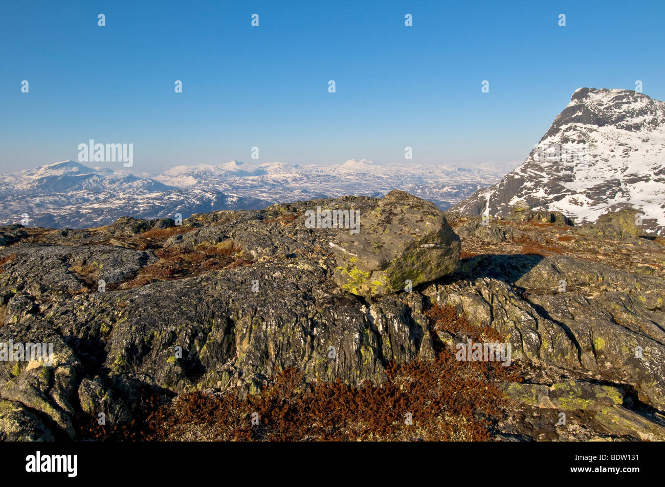 Costa winterly paesaggio, Norvegia, Scandinavia, narvik, ofotfjord Foto Stock