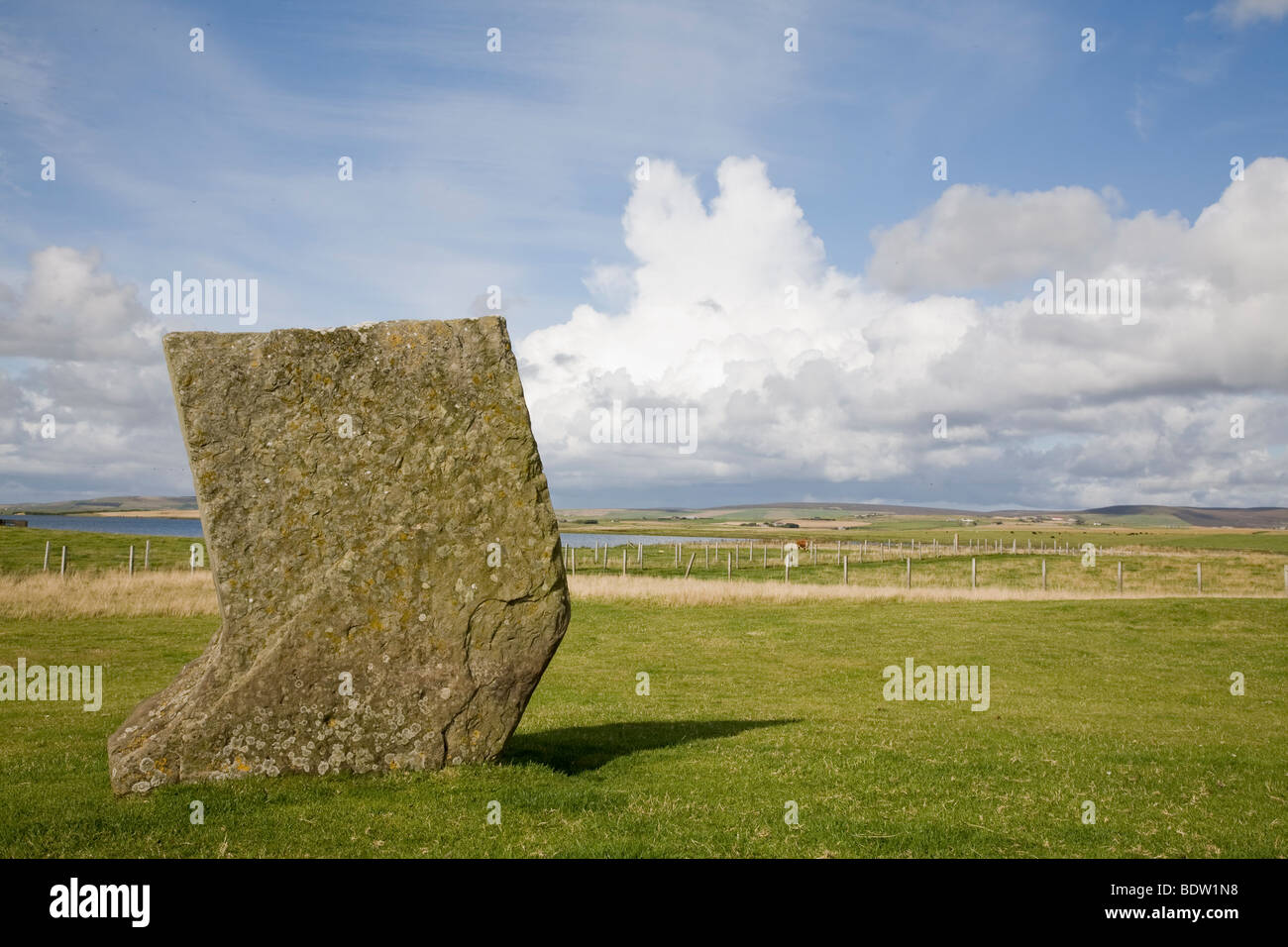 Pietre permanente di stenness, neolitica cuore delle Orcadi, continentale, Orkney Islands, SCOZIA Foto Stock