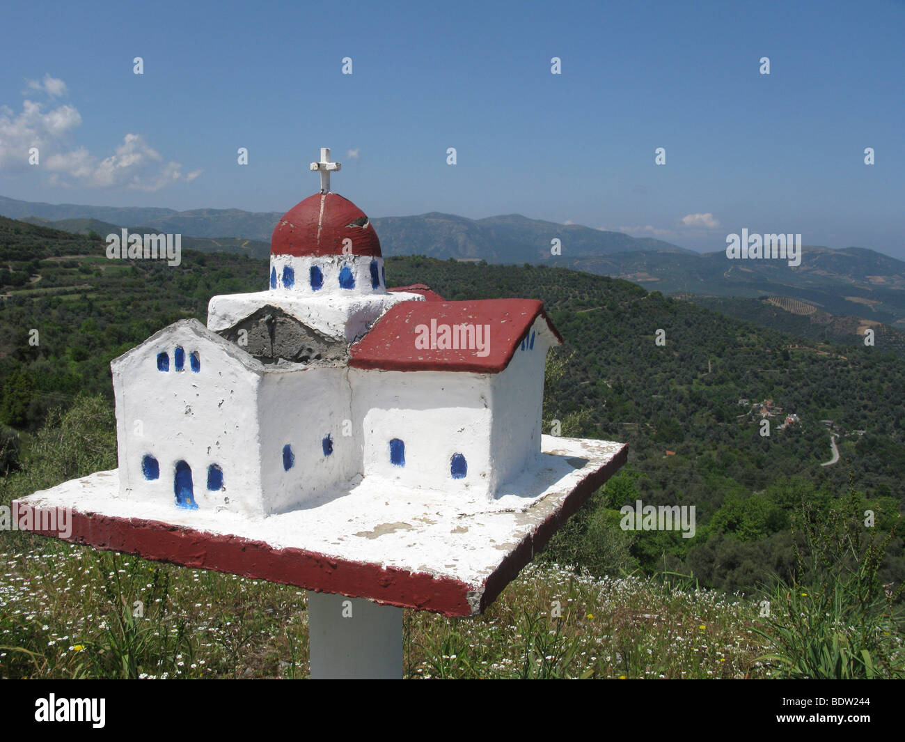 La Grecia. Strada Santuario, Eklisaki a Creta Foto Stock