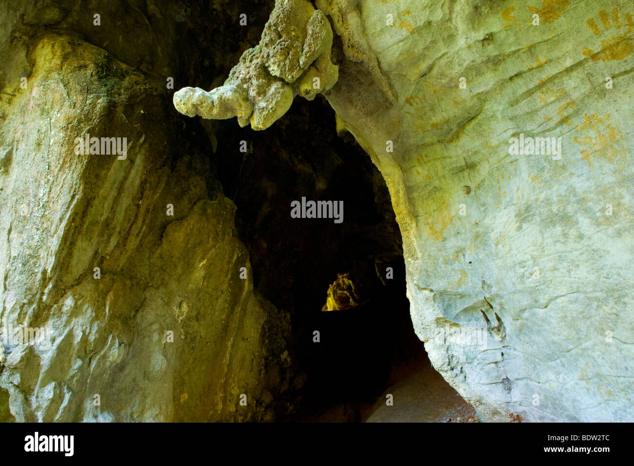 Arco di roccia in Waitomo, Nuova Zelanda Foto Stock