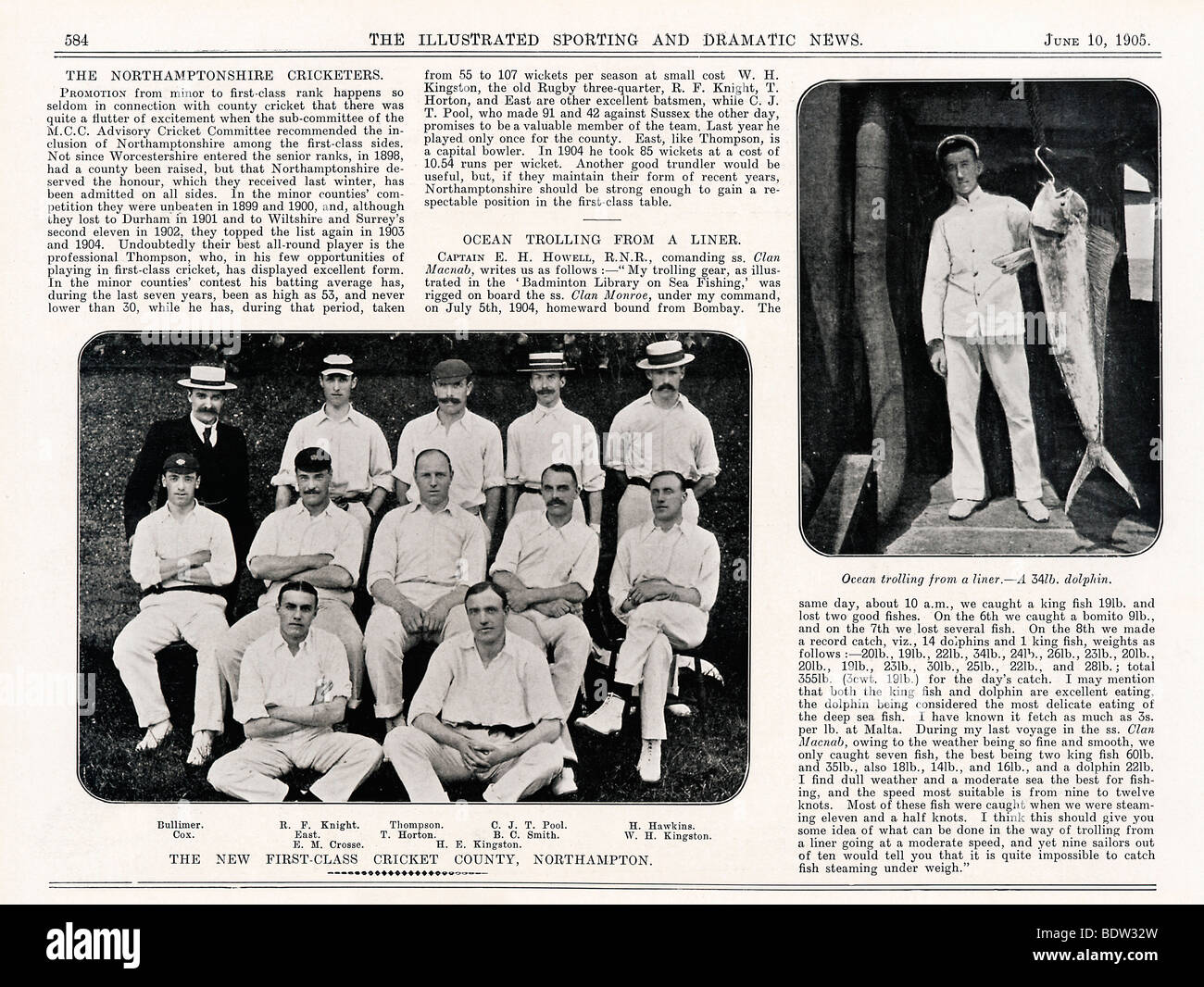 Northants, 1905 foto del team del Northamptonshire team nella loro stagione inaugurale come una prima classe lato Foto Stock