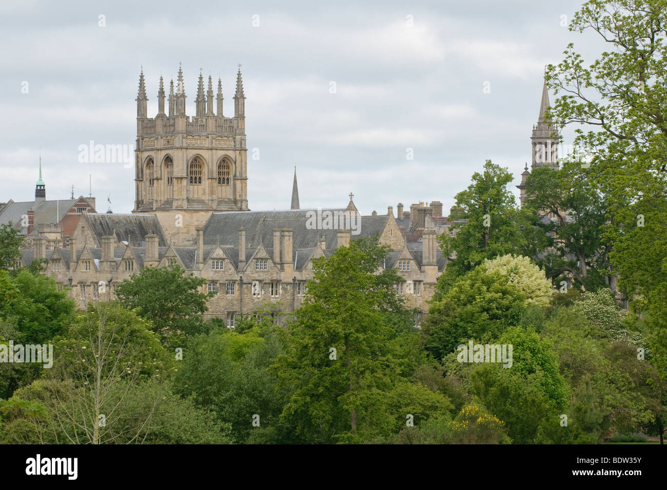 Merton College e la cappella dell'Università di Oxford. Foto Stock