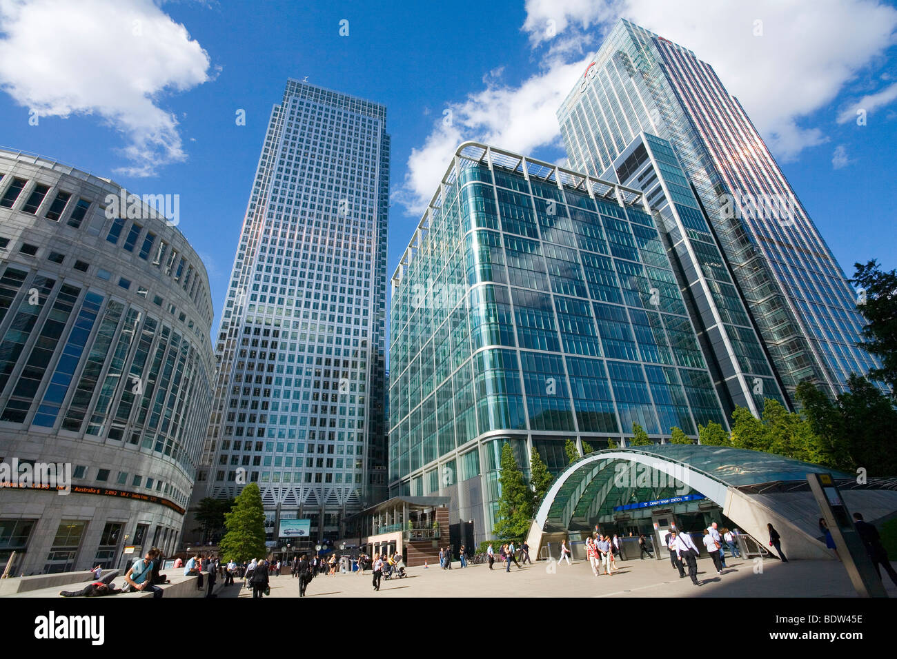 Canary Wharf finanziario banche Foto Stock