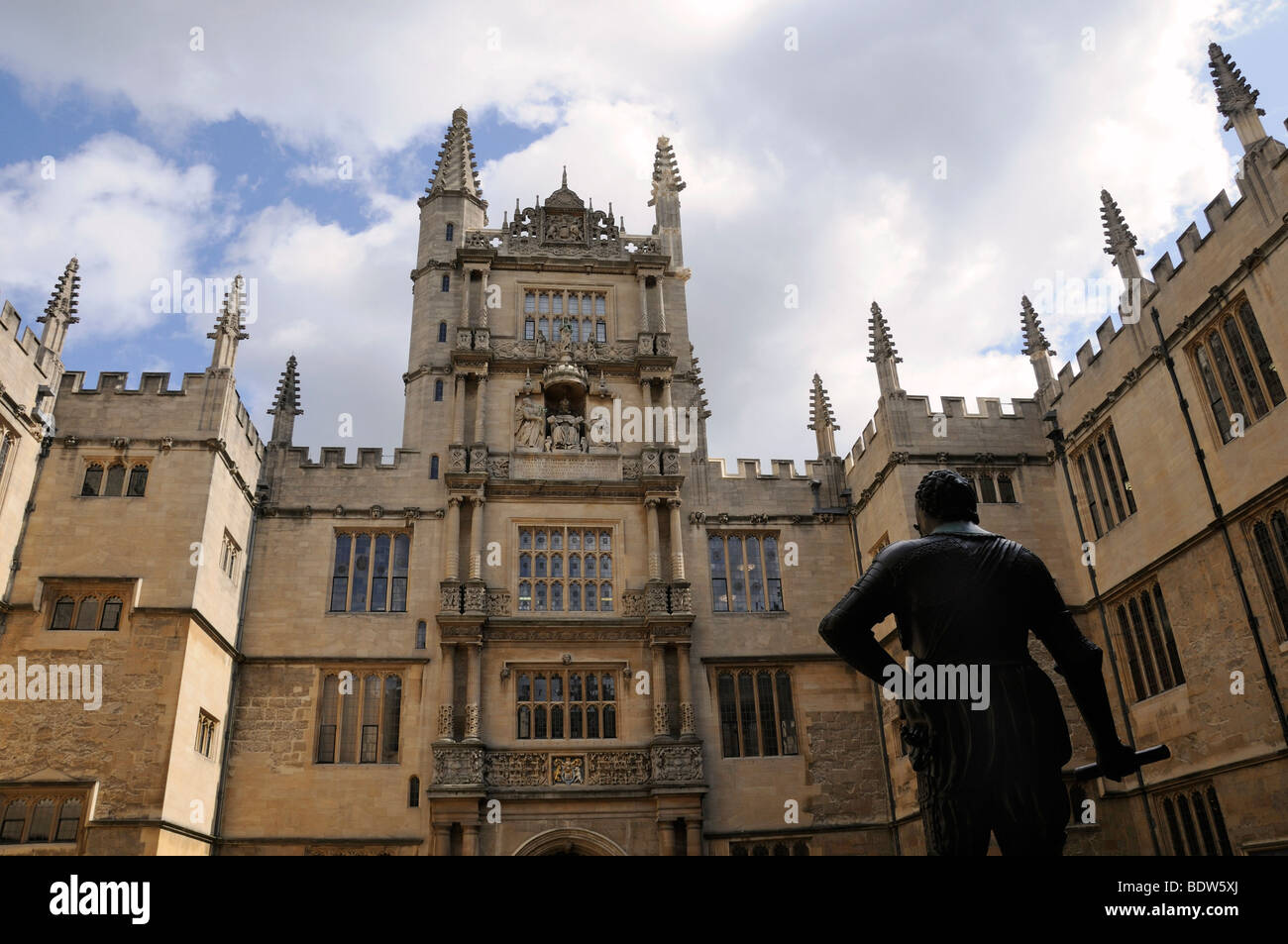 Vista della biblioteca Bodleian, Oxford Foto Stock