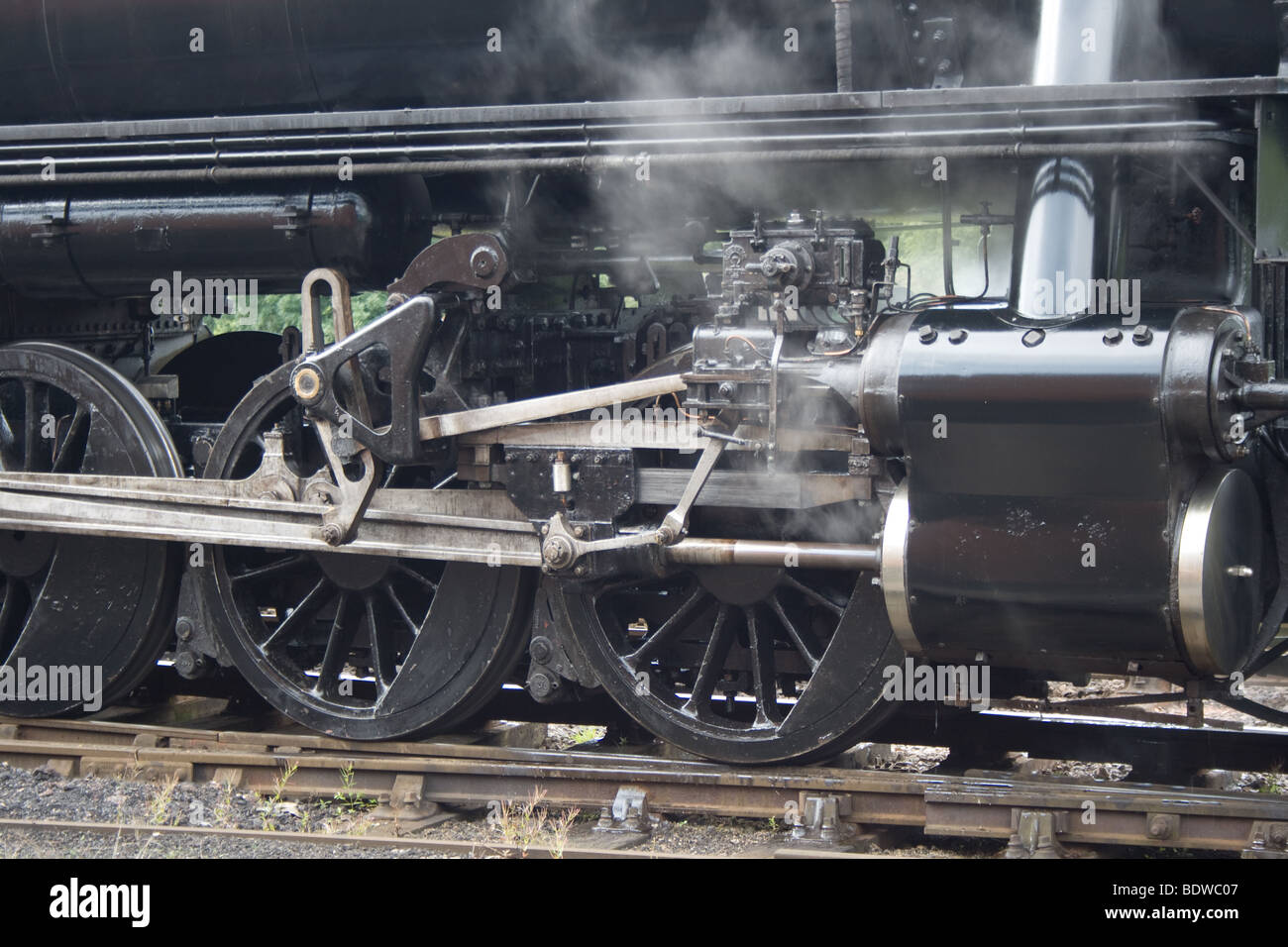 Moto di azionamento di una lima 2-8-0 Classe S160 locomotiva, compresi cilindro, pistone stelo valvola e ingranaggi Foto Stock