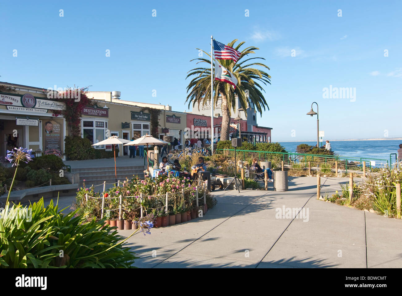 Steinbeck Plaza Shopping area a Monterey in California Foto Stock