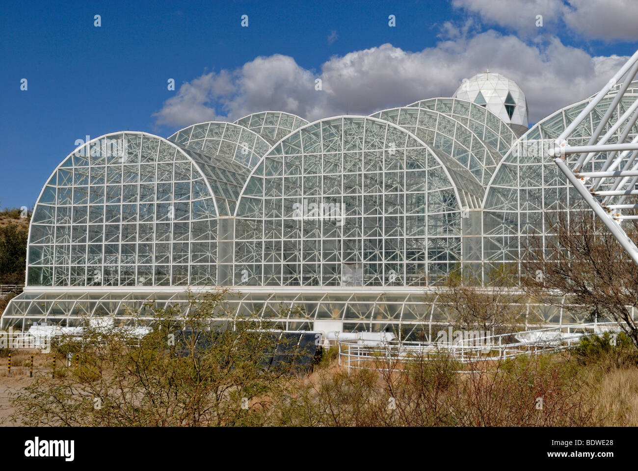 Biosfera 2, scienza e Centro di ricerca, vista parziale, Tucson, Arizona, Stati Uniti d'America Foto Stock