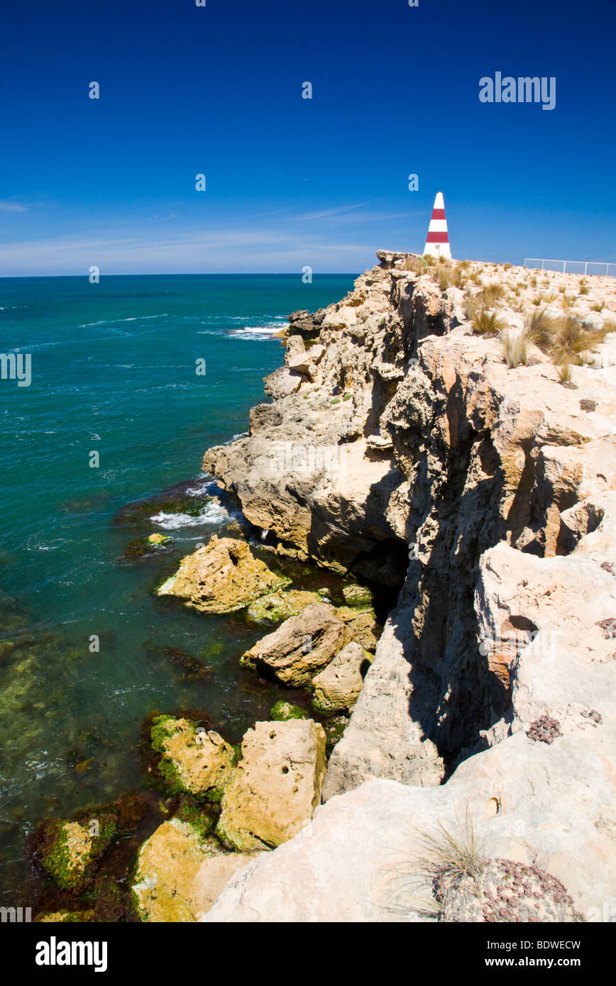 Il 1852 Robe obelisco, Limestone Coast Robe, Sud Australia Foto Stock