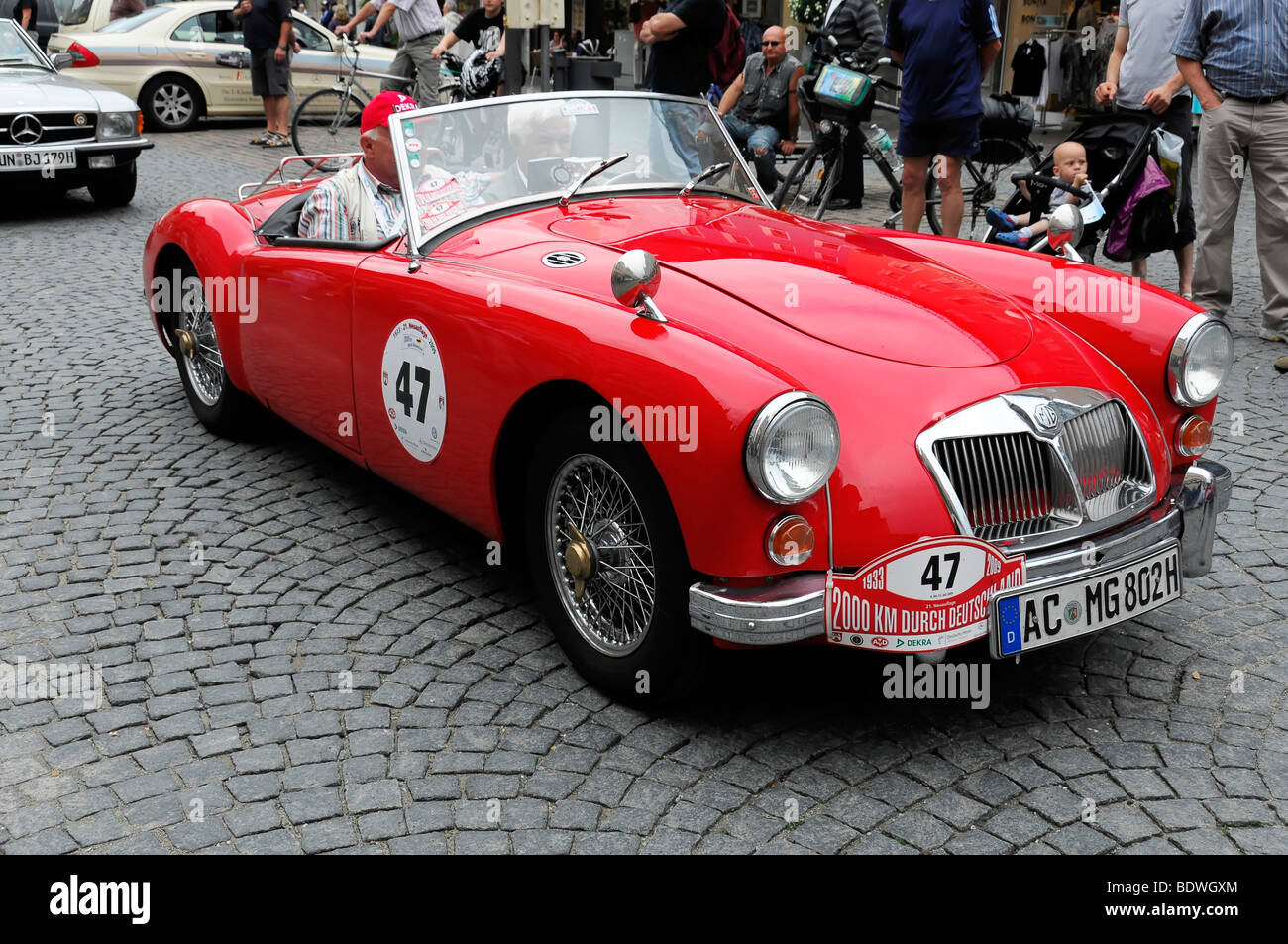 MG, costruito nel 1960, 2000 km durch Deutschland rally 2009, 2000 km attraverso la Germania 2009, Schwaebisch Gmuend, Baden-Wuerttemberg, Foto Stock