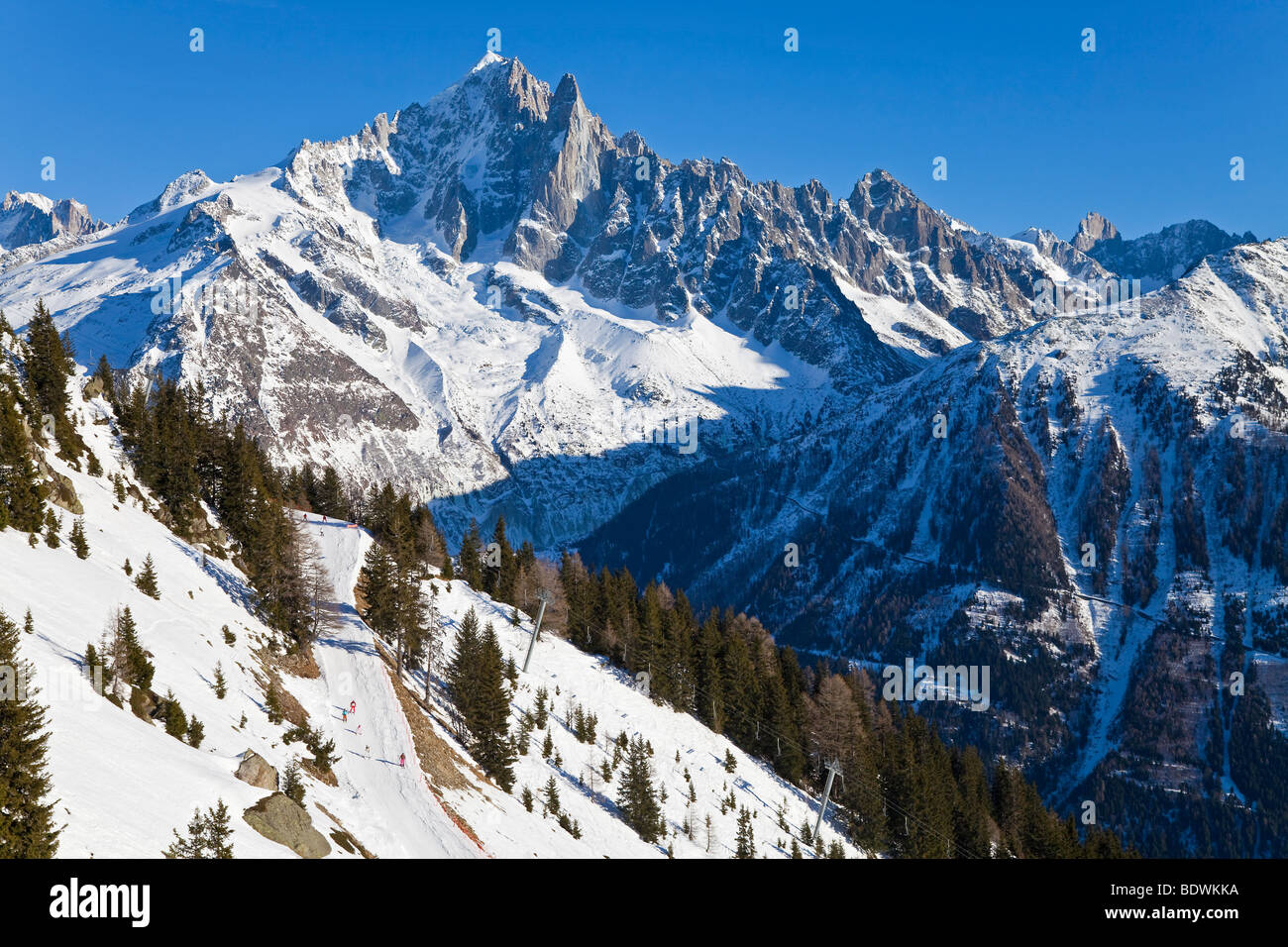 Chamonix-Mont-Blanc, sulle Alpi francesi, Haute Savoie, Chamonix, Francia Foto Stock