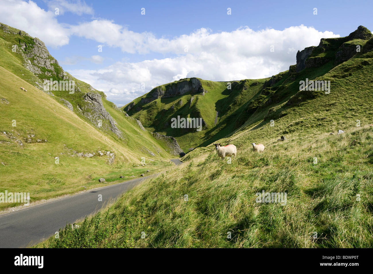 Winnats pass, Castleton, Derbyshire, Inghilterra Foto Stock