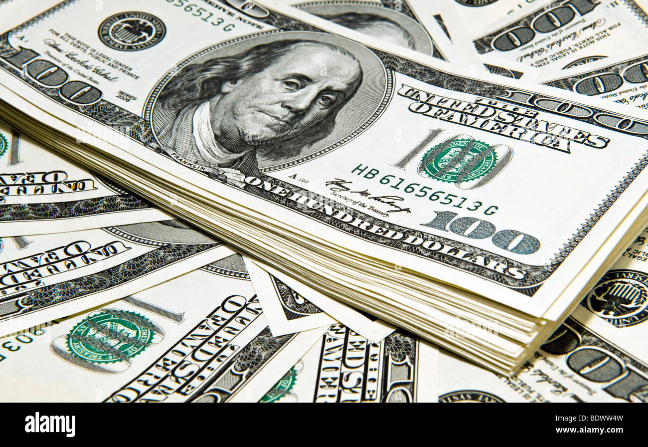 American 100 dollari texture di sfondo o Foto Stock