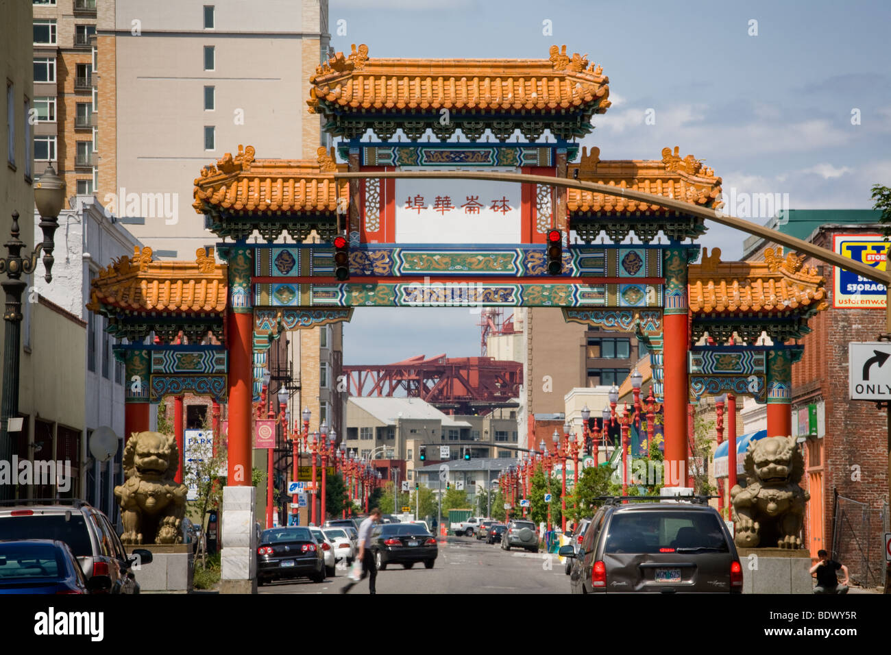 Chinatown Gate, Portland, Oregon Foto Stock