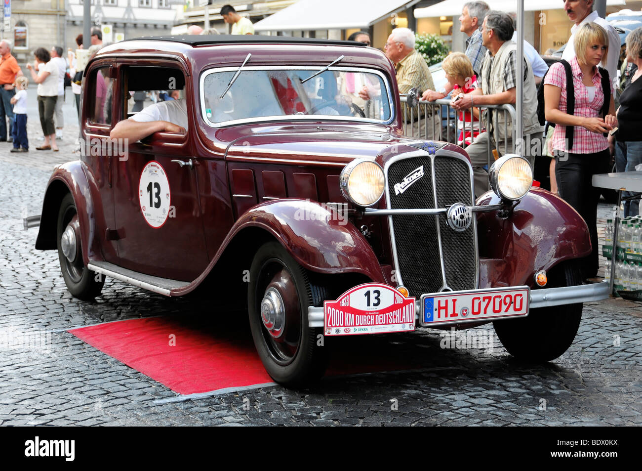 Hanomag Record, costruita nel 1933, 2000 km durch Deutschland rally 2009, 2000 km attraverso la Germania nel 2009, Schwaebisch Gmuend, Baden Foto Stock